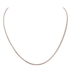 Diamanti, Collana Tennis in oro rosa 18 carati.