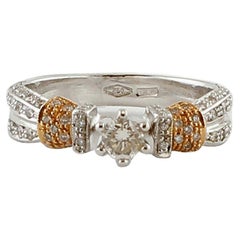 Diamonds, 18 Karat White and Rose Gold Engagement Ring