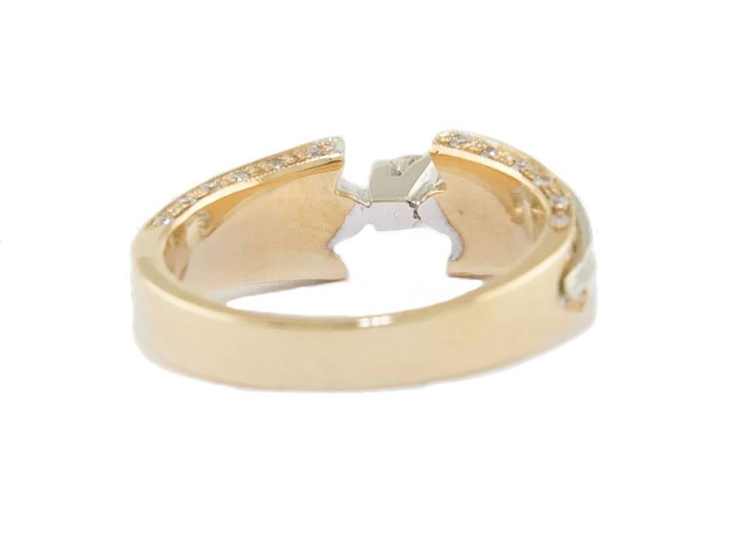 Women's Diamonds  White and Rose Gold Solitary Ring