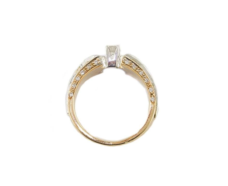 Diamonds  White and Rose Gold Solitary Ring 1