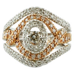 Diamonds, 18 Karat White and Yellow Gold, Vintage Ring