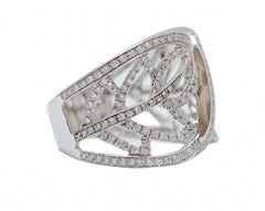 Diamonds, 18 Karat White Gold Band Ring.