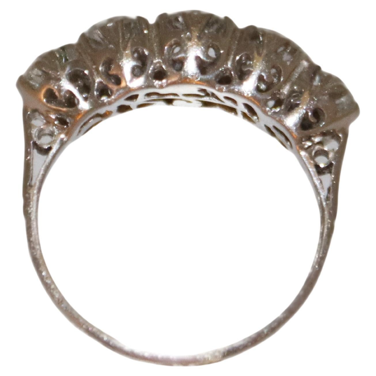 Artisan Diamonds 18 Karat White Gold Band Ring For Sale