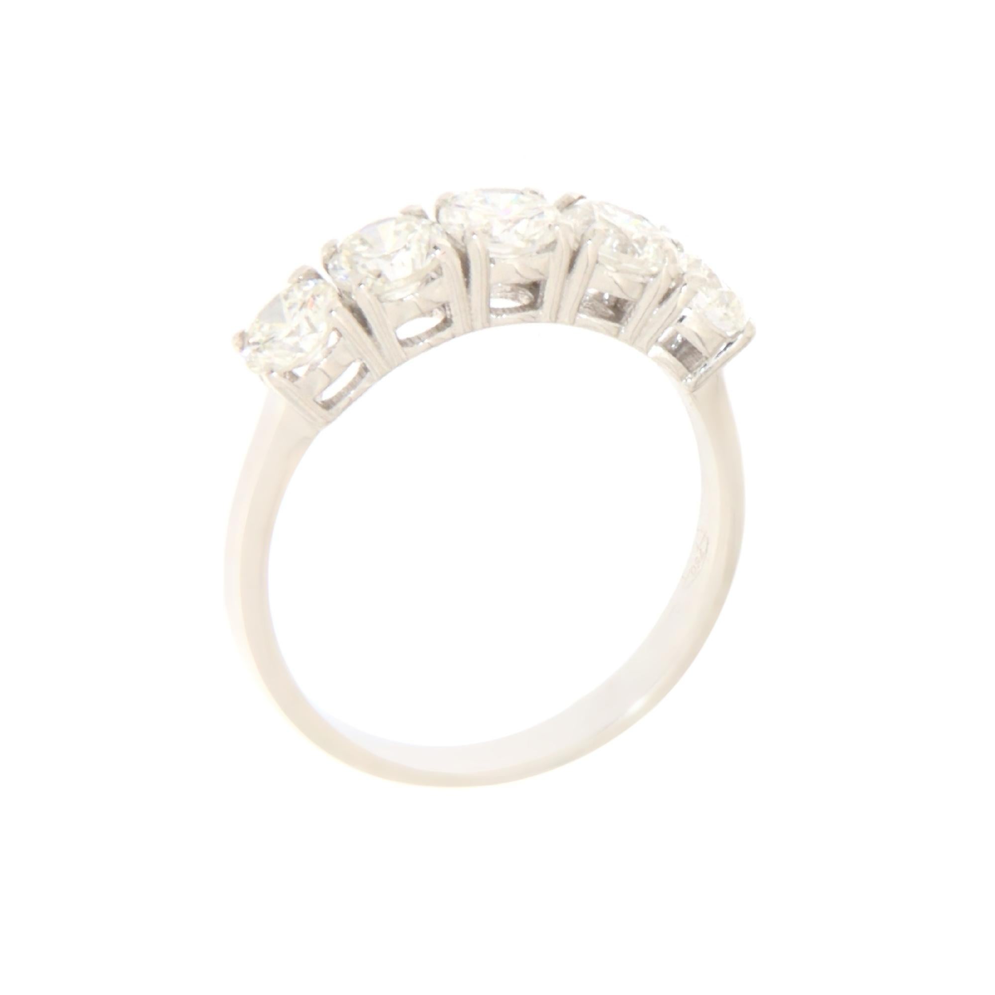 Artisan Diamonds 18 Karat White Gold Band Ring For Sale