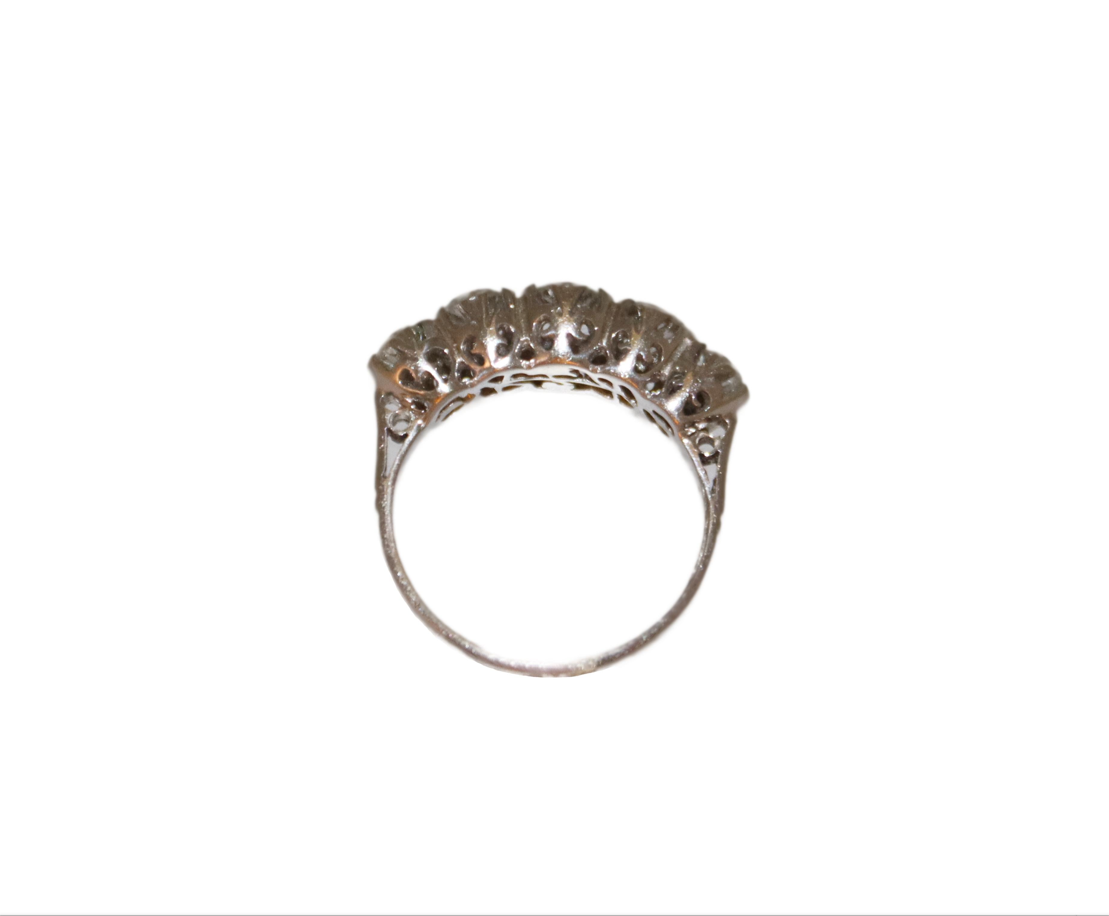 Brilliant Cut Diamonds 18 Karat White Gold Band Ring For Sale