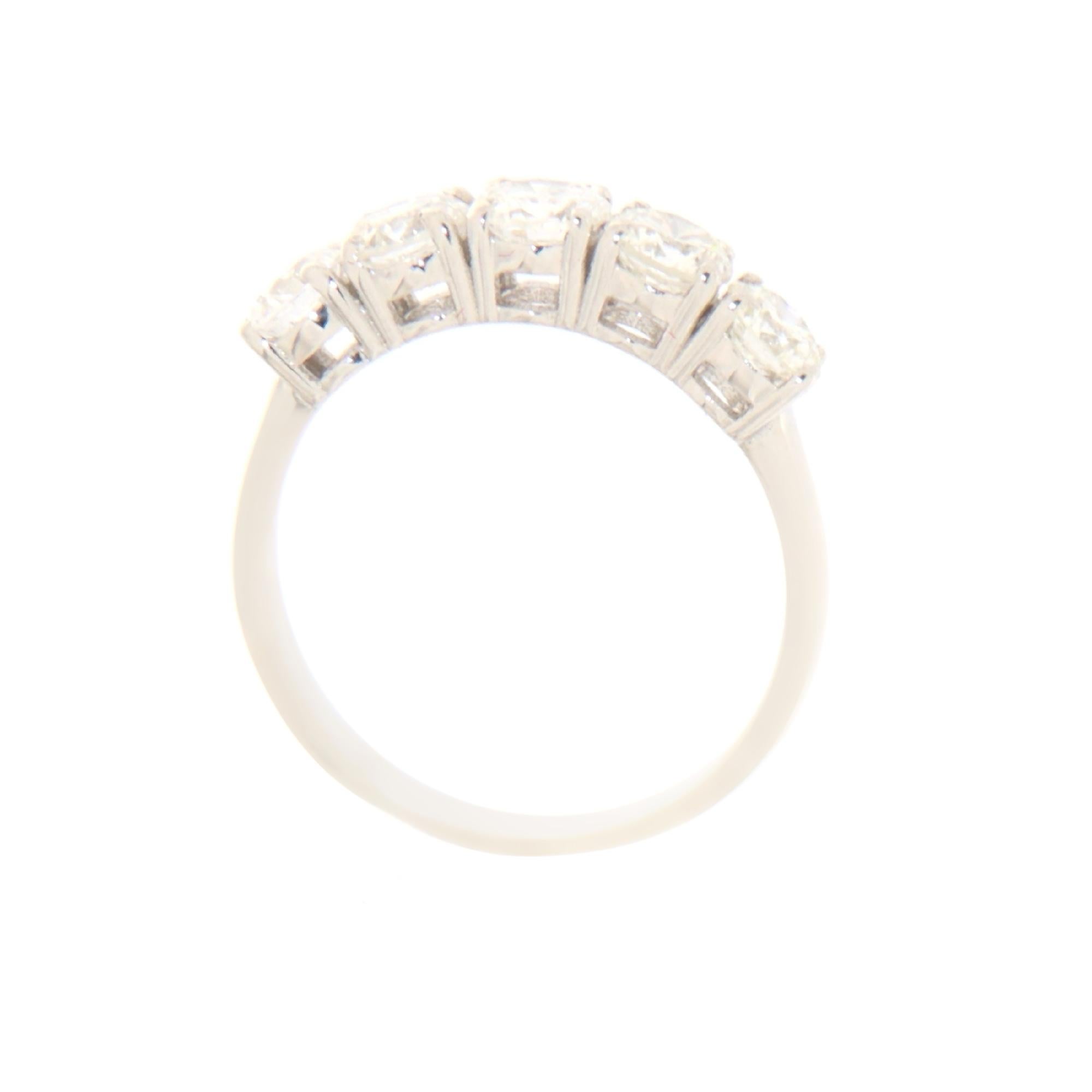 Brilliant Cut Diamonds 18 Karat White Gold Band Ring For Sale