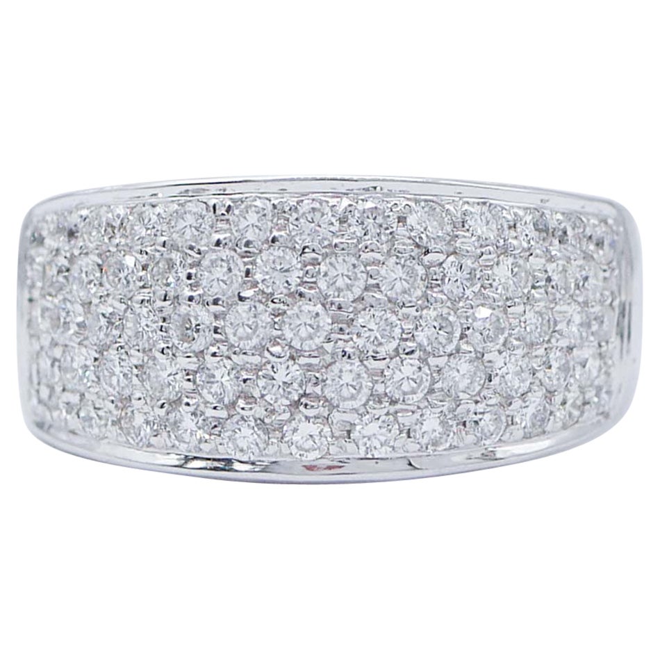 Diamants, bague en or blanc 18 carats