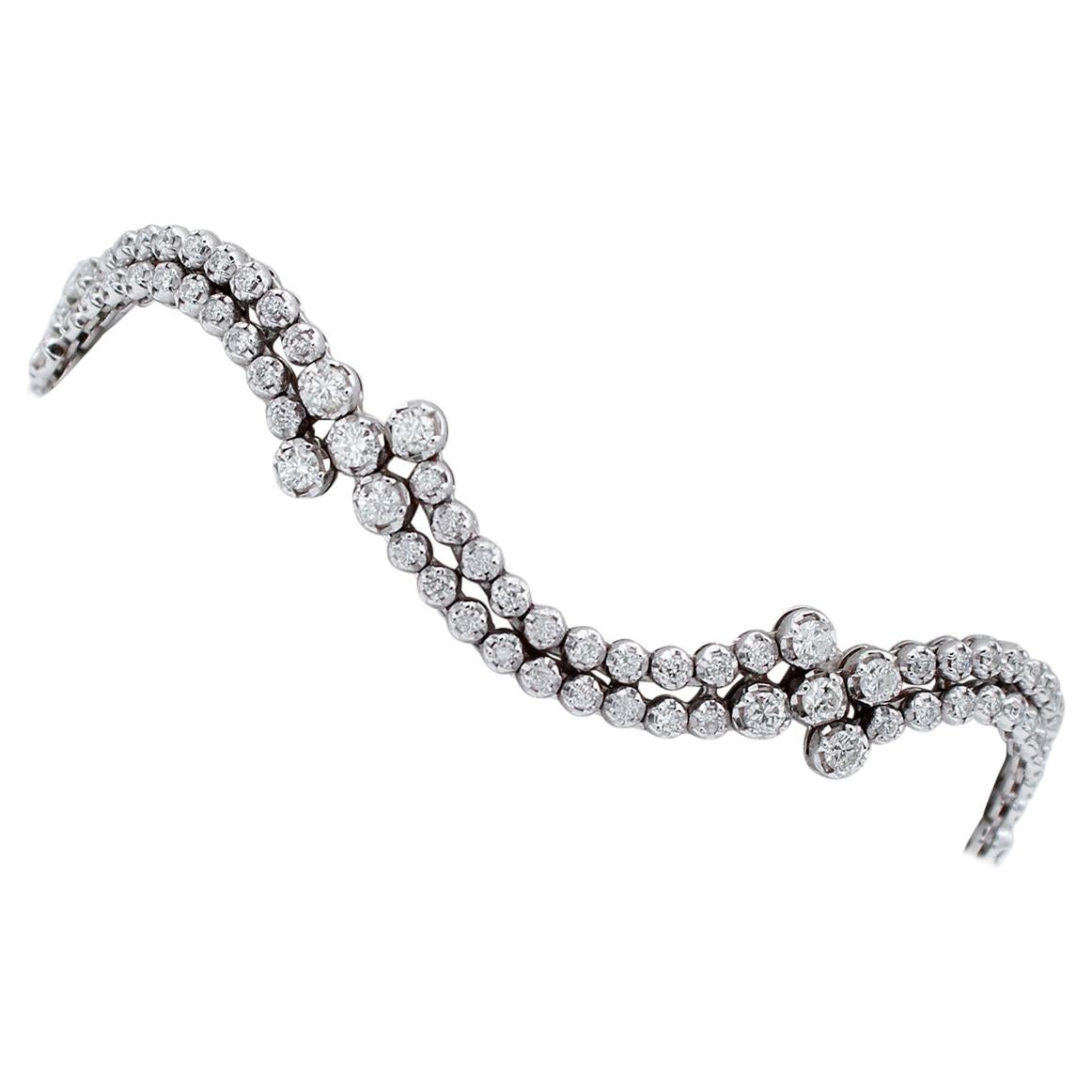 Diamonds, 18 Karat White Gold Bracelet For Sale