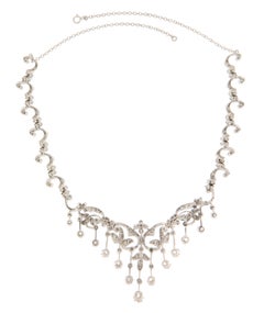 SCALA GIOIELLI 18K White Gold Choker Necklace, 7.94ct Diamond, Italy