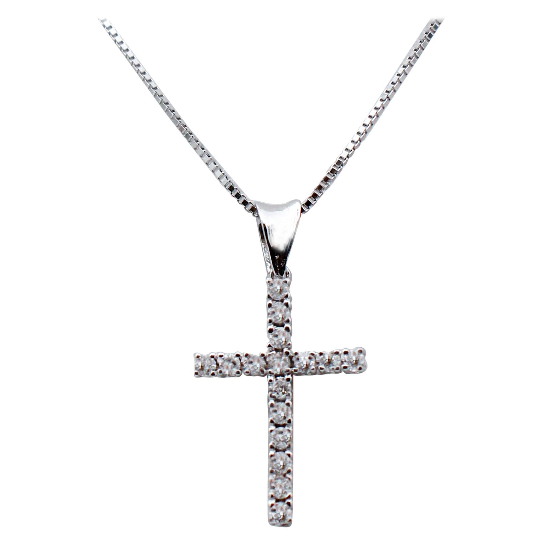 Antique Edwardian 18 Karat Gold Diamond Cross at 1stDibs