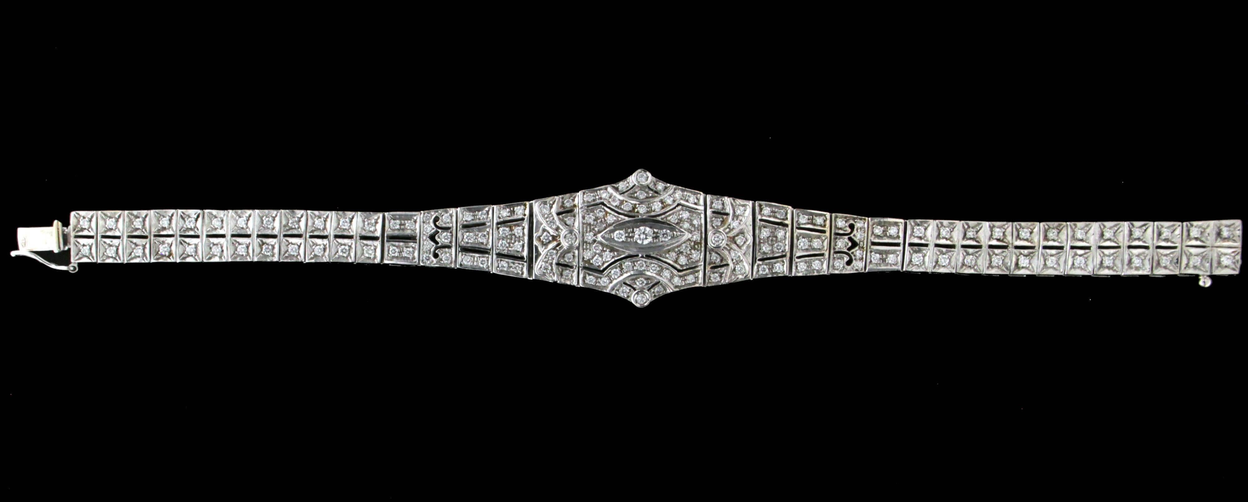 Diamonds 18 karat White Gold Cuff Bracelet In New Condition In Marcianise, IT