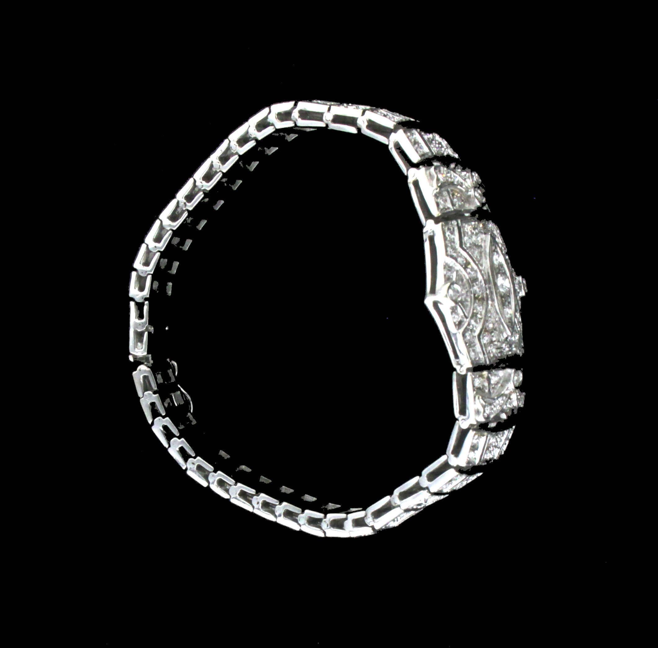 Women's or Men's Diamonds 18 karat White Gold Cuff Bracelet