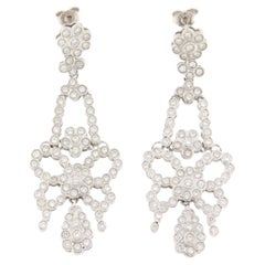 Orecchini a goccia con diamanti in oro bianco 18 carati