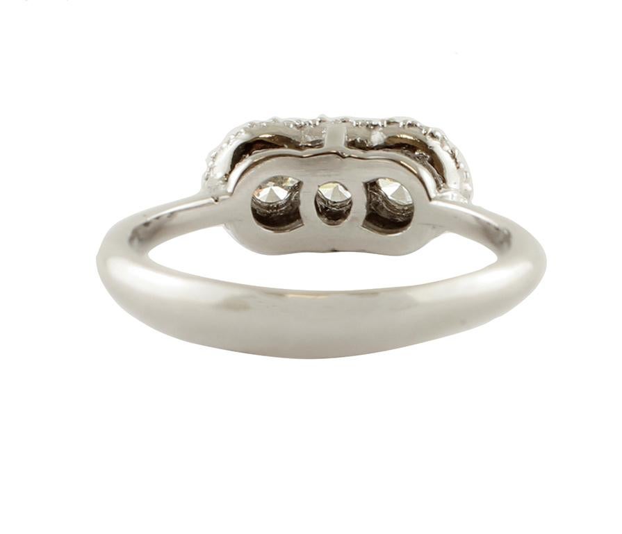 Modern Diamonds, 14 Karat White Gold Engagement Ring For Sale