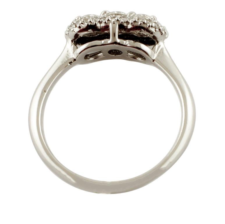 Brilliant Cut Diamonds, 14 Karat White Gold Engagement Ring For Sale