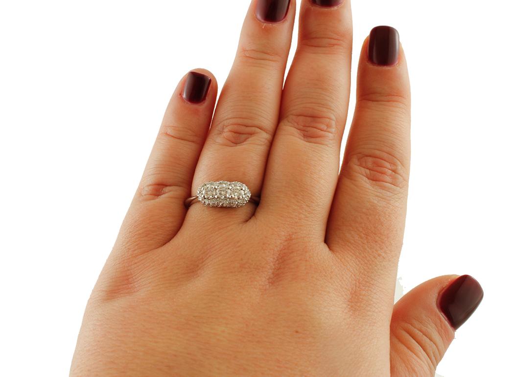 Women's Diamonds, 14 Karat White Gold Engagement Ring For Sale