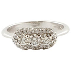 Diamantes, Anillo de compromiso de oro blanco de 14 quilates
