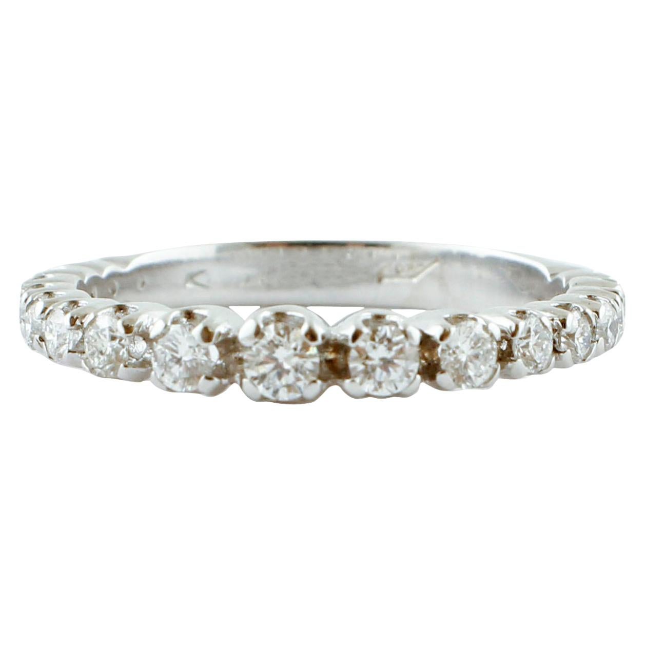 Diamonds, 18 Karat White Gold Eternity Engagement/Wedding Ring