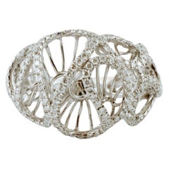 Diamanten, 18 Karat Weißgold Fashion Dome Ring