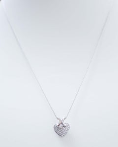 Diamanten, Herz-Anhänger-Halskette aus 18 Karat Weißgold.