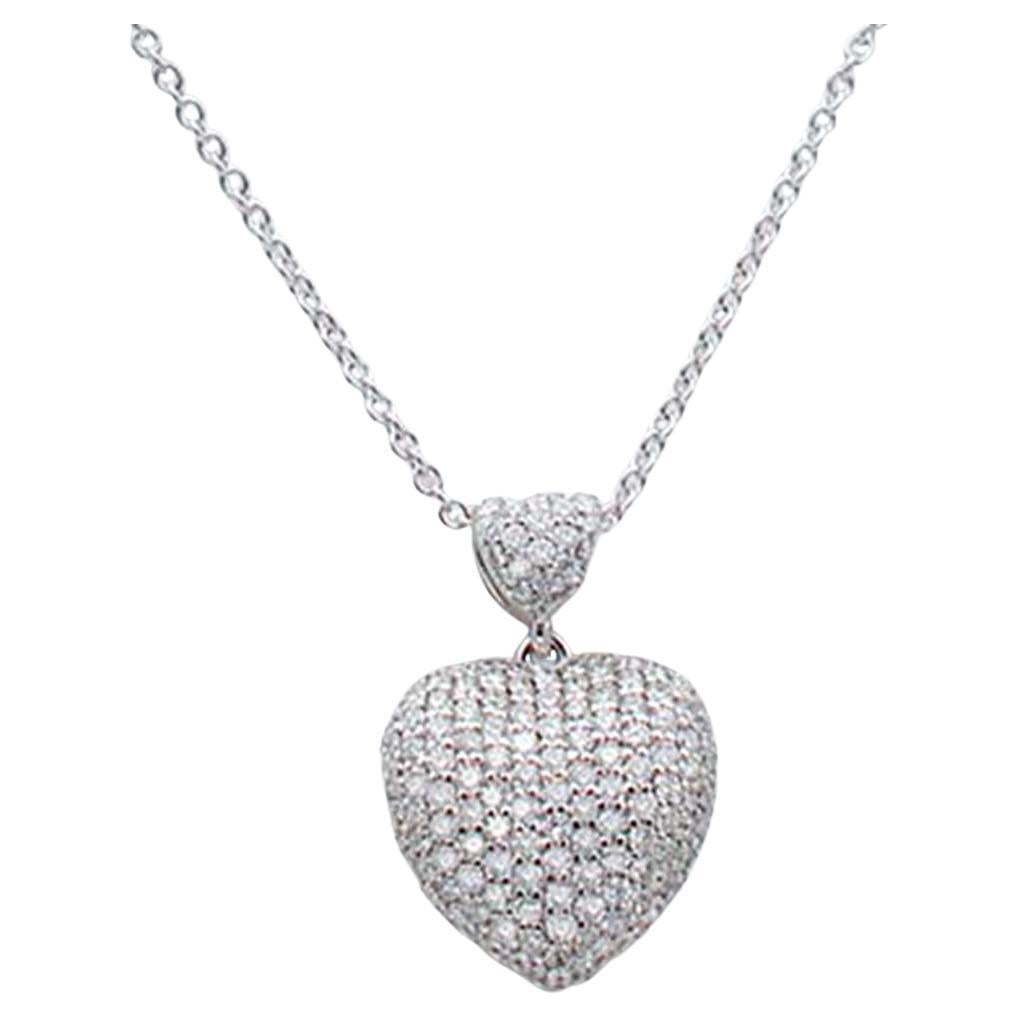 Yanni B 18 Karat White Gold Heart Shape Ceylon Sapphire and Diamond ...