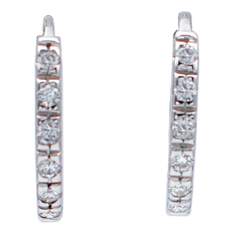 Diamantes, Pendientes de aro de oro blanco de 18 quilates