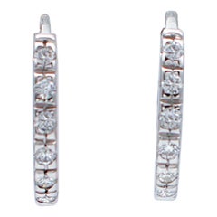 Diamantes, Pendientes de aro de oro blanco de 18 quilates