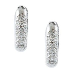Diamonds, 18 Karat White Gold Hoop Earrings