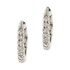 diamond hoop earrings Diamonds, 18 Karat White Gold Hoop Earrings