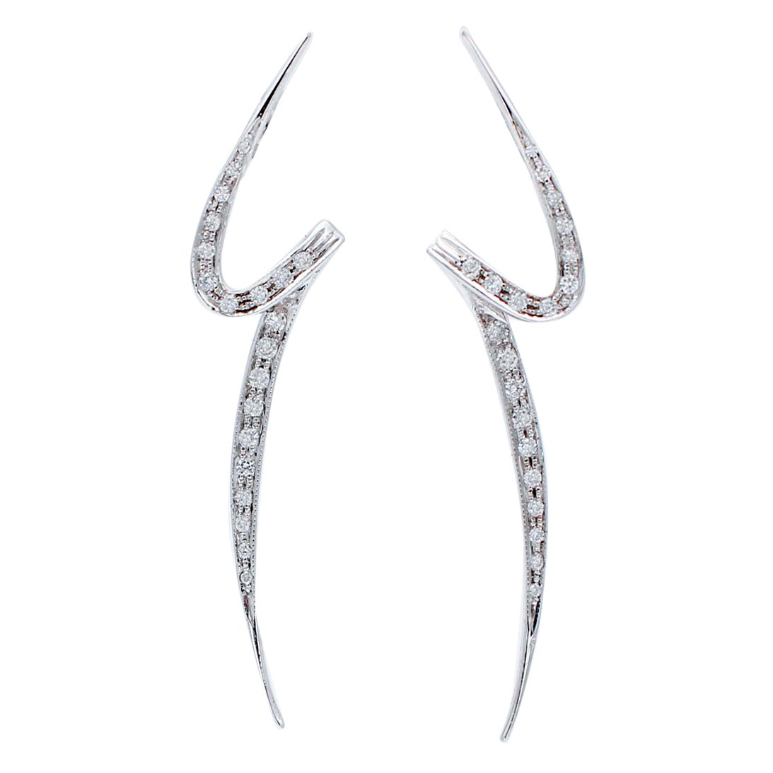 Moderne Diamanten, Ohrringe aus 18 Karat Weißgold