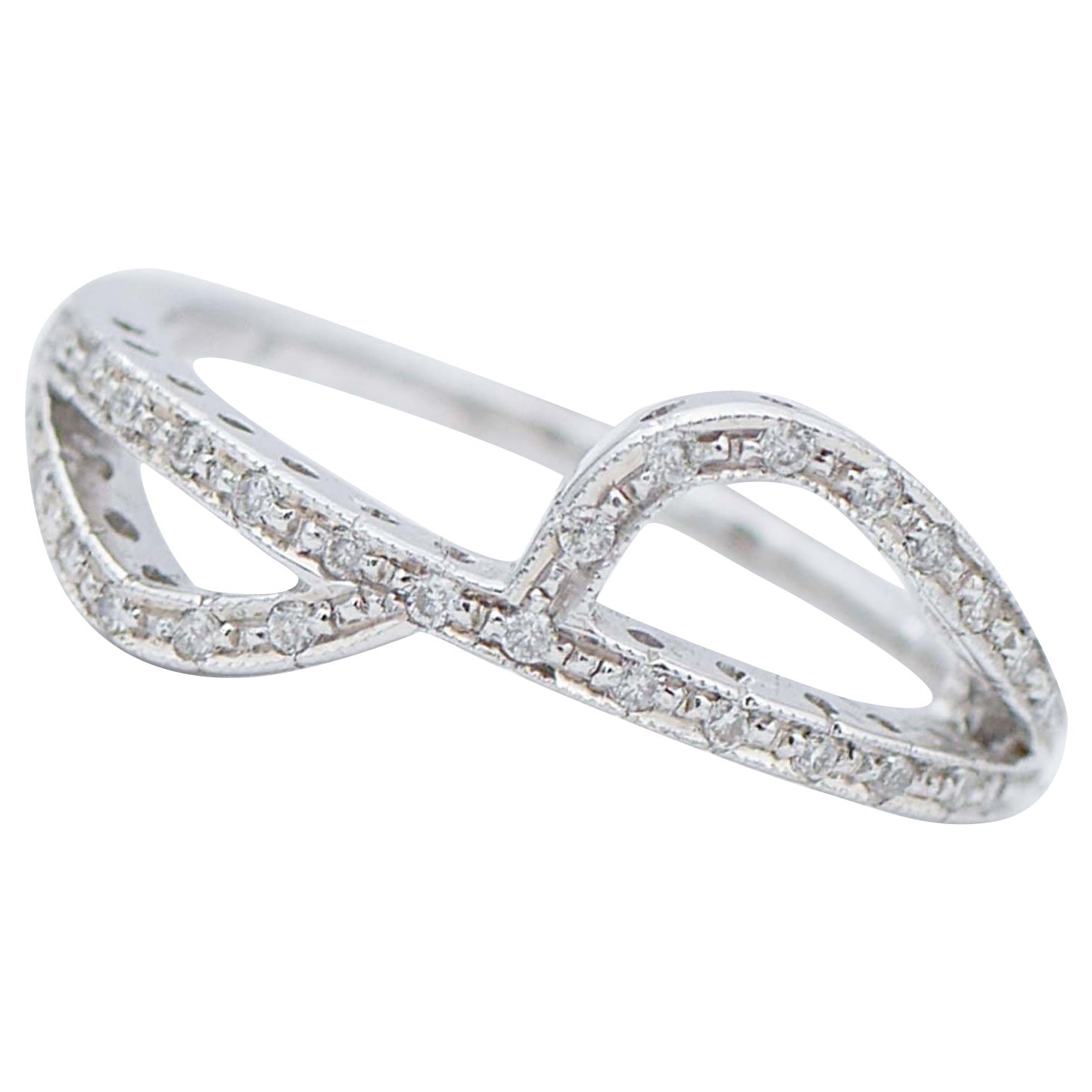 Diamanti, Anello moderno in oro bianco 18 carati