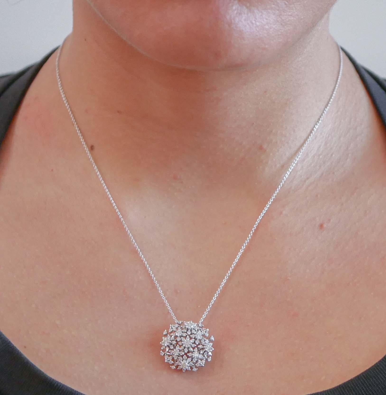 Women's Diamonds, 18 Karat White Gold Pendant Necklace