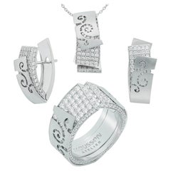Conjunto Colgante Pret-a-Porter Diamantes Oro Blanco 18 Kilates
