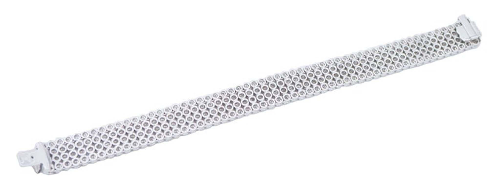 Retro Diamonds, 18 Karat White Gold Retrò Bracelet For Sale