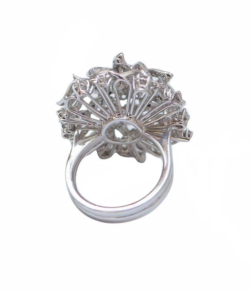 Diamantes, Anillo Retrò de Oro Blanco de 18 Kilates. Retro en venta