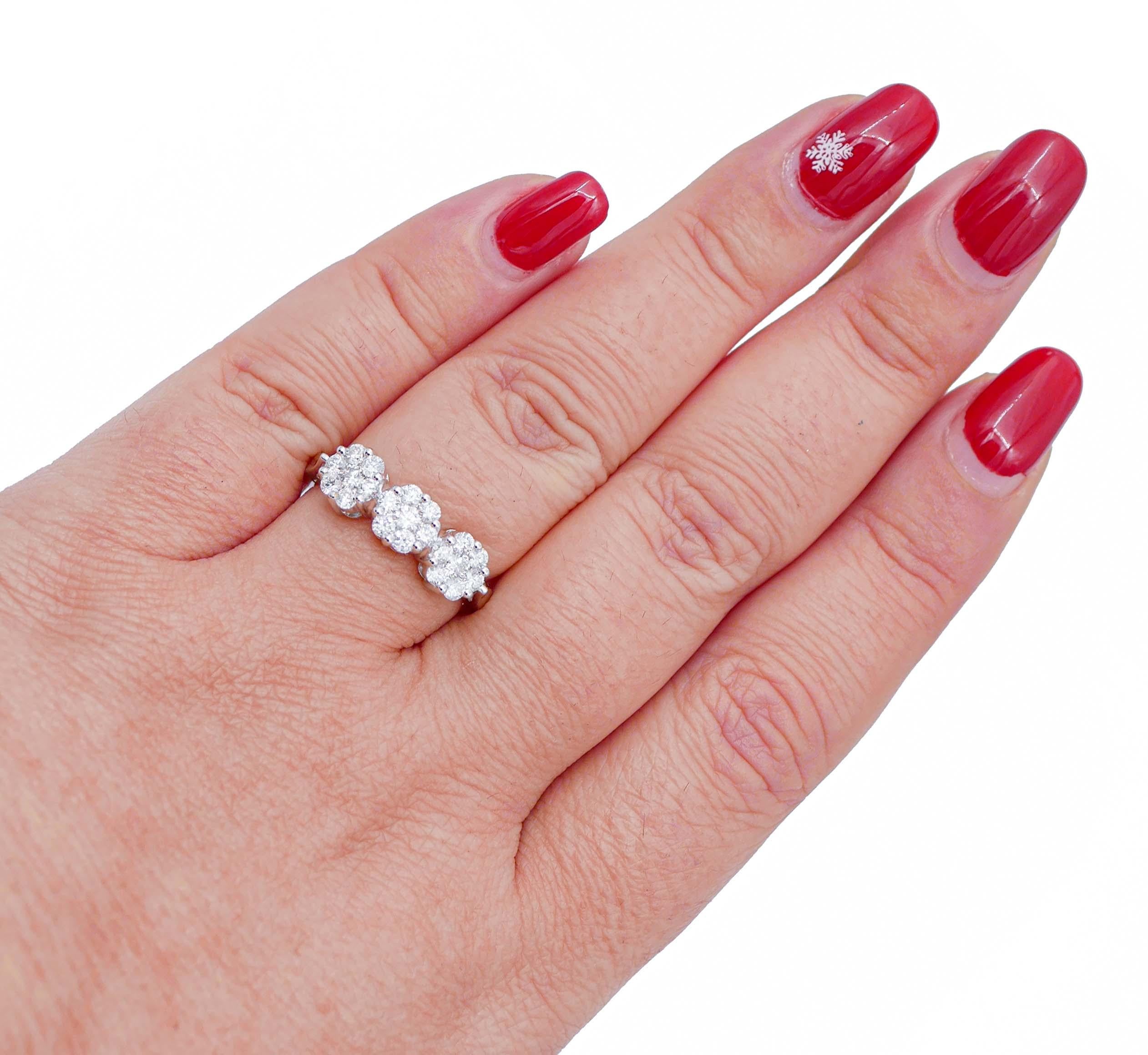 Bague en or blanc 18 carats et diamants Neuf - En vente à Marcianise, Marcianise (CE)