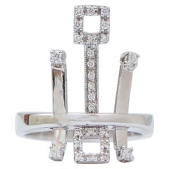Diamanti, Anello in oro bianco 18 carati.