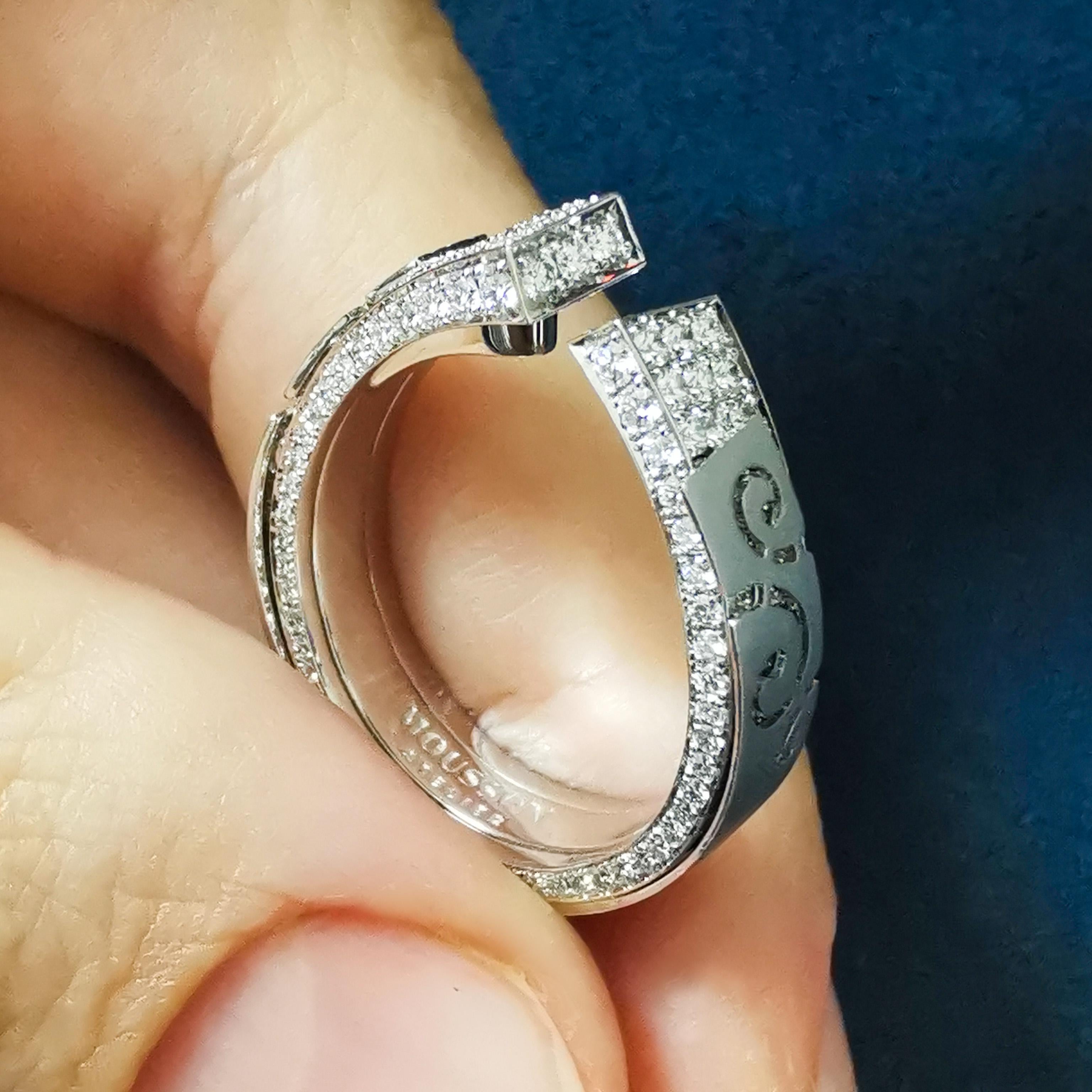 Art Deco Diamonds 18 Karat White Gold Small Veil Ring For Sale