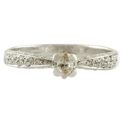 Vintage Diamonds, 18 Karat White Gold Solitary Ring