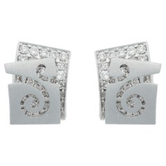Diamonds 18 Karat White Gold Studs Veil Earrings