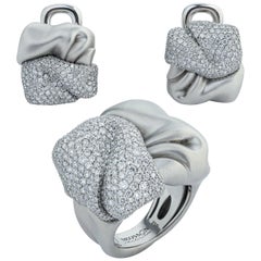 Parure en or blanc 18 carats et diamants