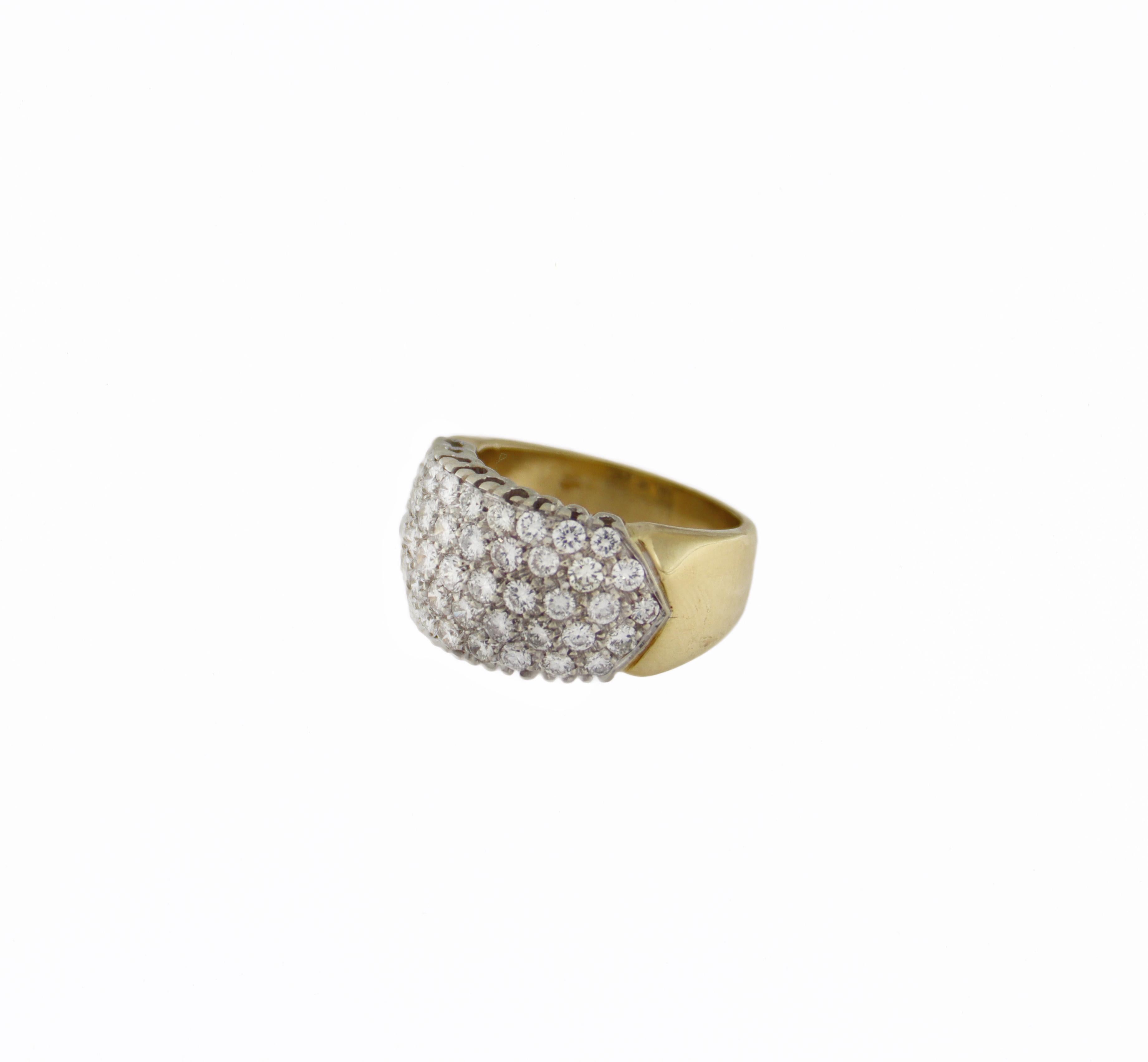 Diamanten 18 Karat Gelbgold Band-Ring im Angebot 8
