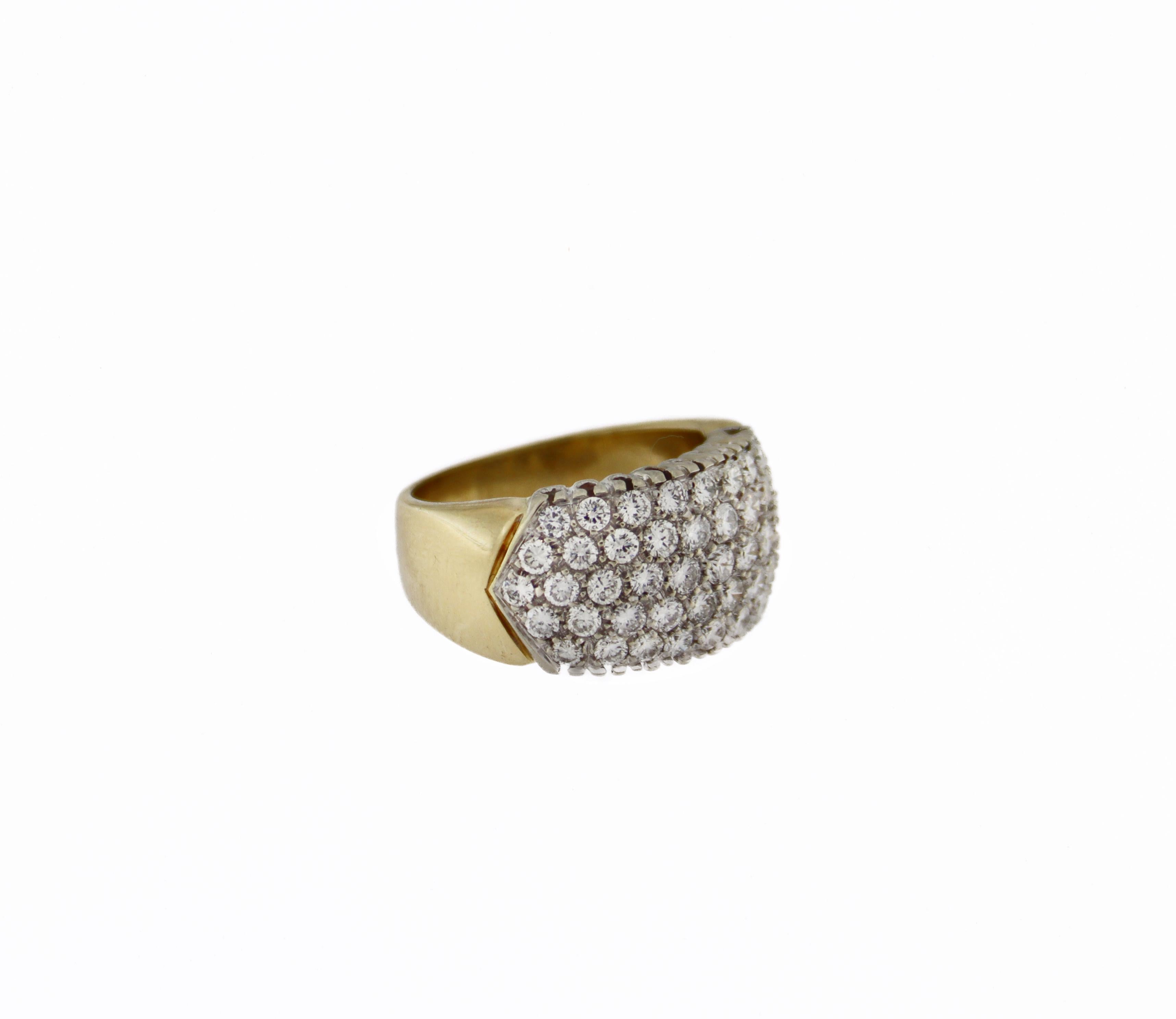 Diamanten 18 Karat Gelbgold Band-Ring im Angebot 9