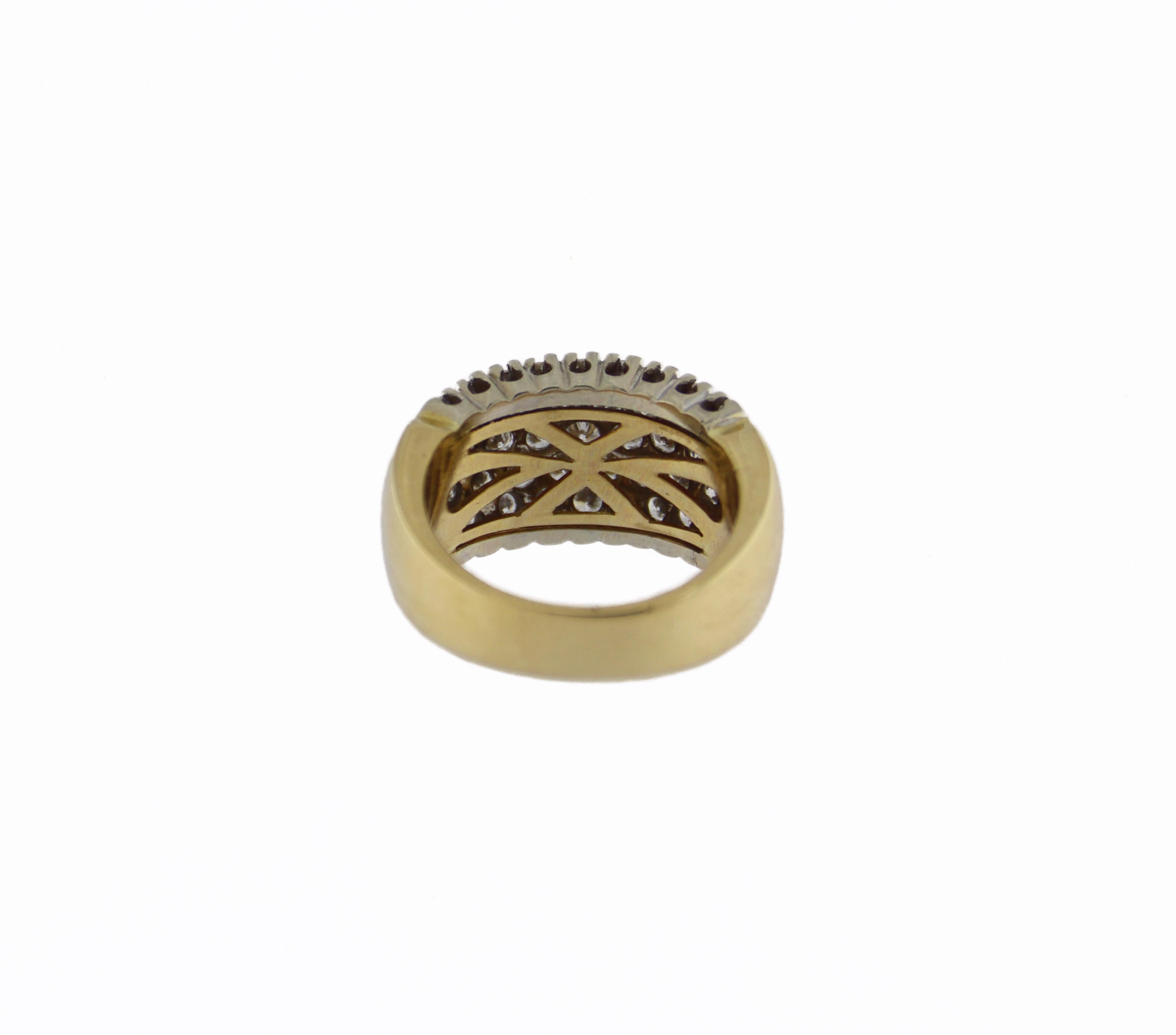 Diamanten 18 Karat Gelbgold Band-Ring im Angebot 10