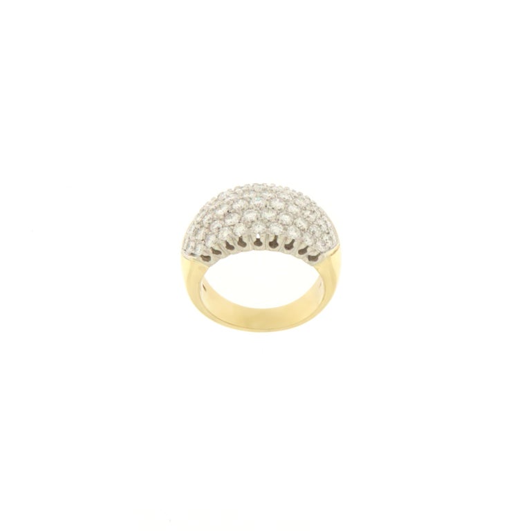 Diamonds 18 Karat Yellow Gold Band Ring For Sale at 1stDibs