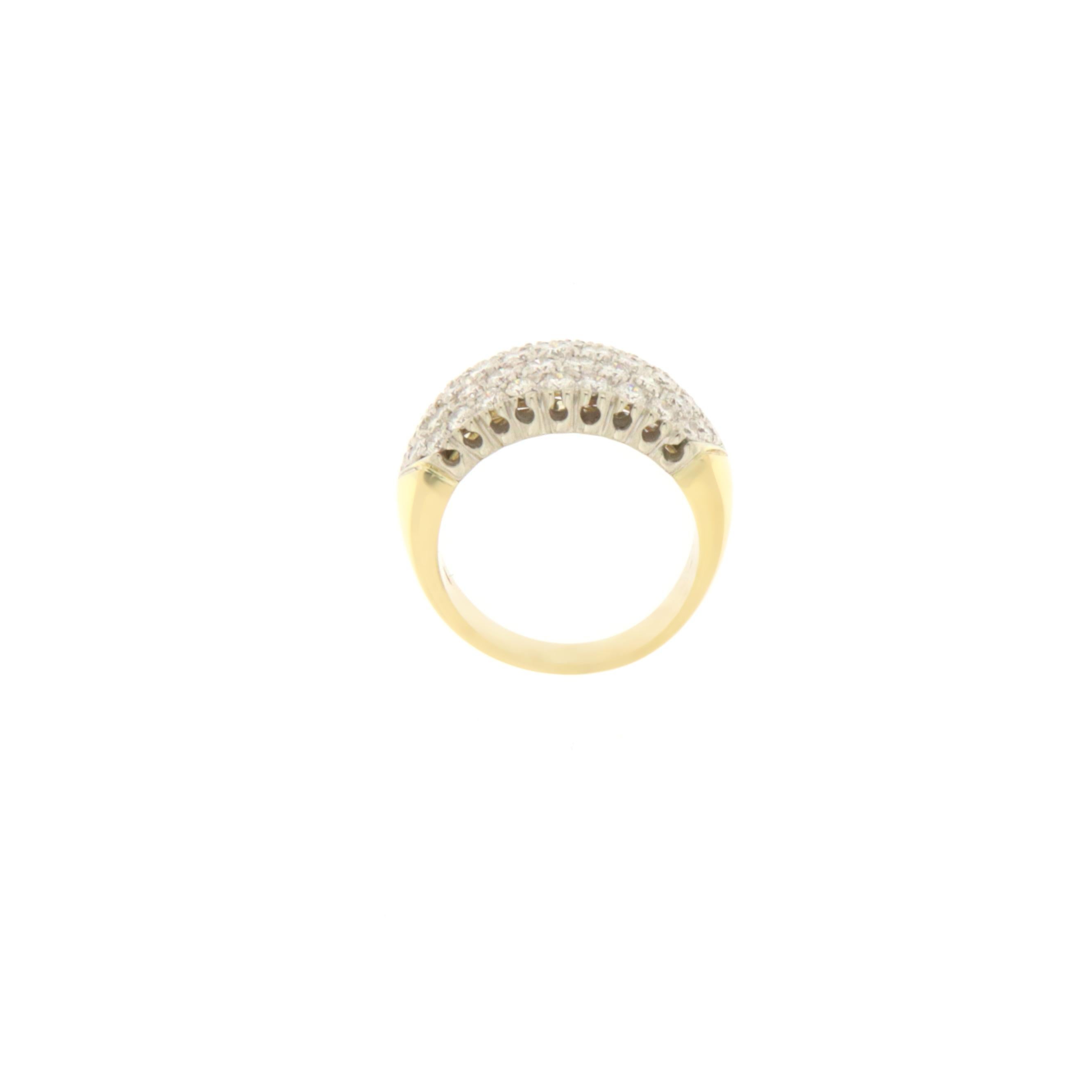 Diamanten 18 Karat Gelbgold Band-Ring (Kunsthandwerker*in) im Angebot