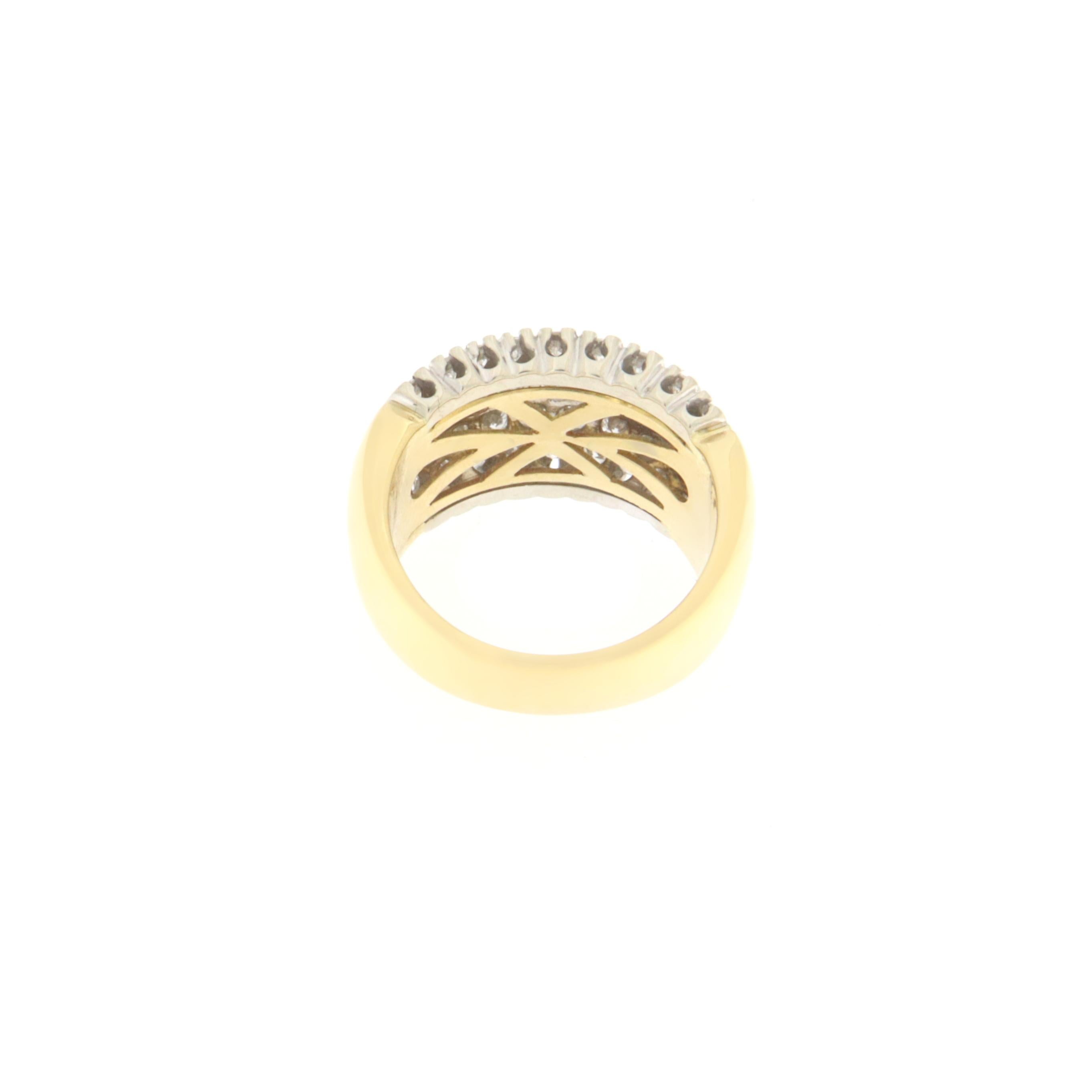 Diamonds 18 Karat Yellow Gold Band Ring In New Condition For Sale In Marcianise, IT