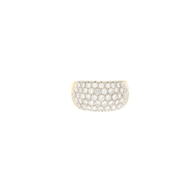 Diamonds 18 Karat Yellow Gold Band Ring For Sale at 1stDibs