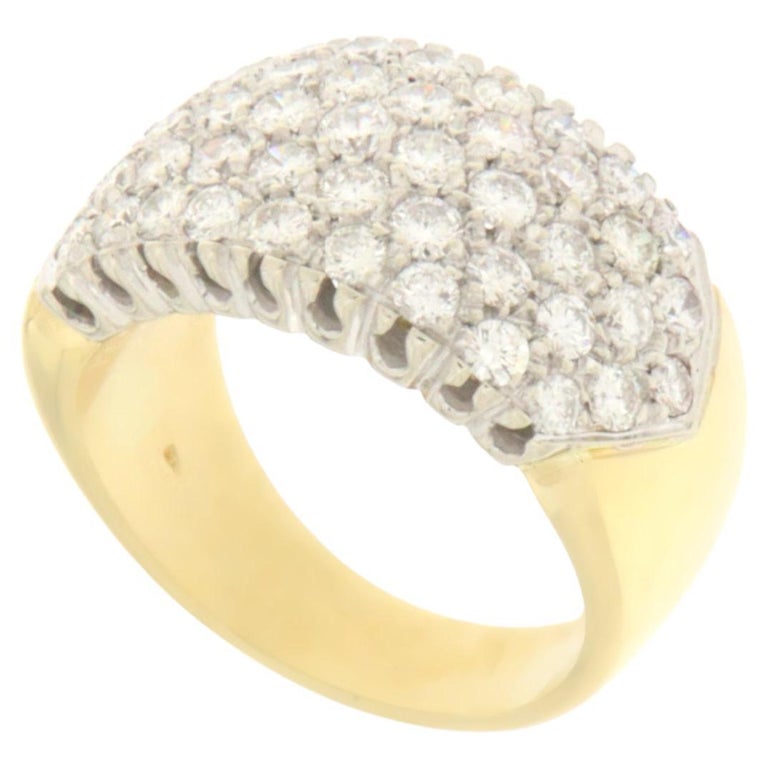 Diamonds 18 Karat Yellow Gold Band Ring For Sale at 1stDibs
