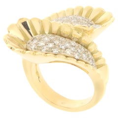 Vintage Diamonds 18 Karat Yellow Gold Cocktail Ring